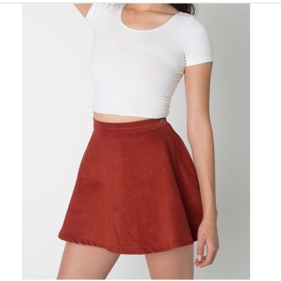 American Apparel Corduroy Mini Circle Skirt Turquoise - Picture 2 of 13